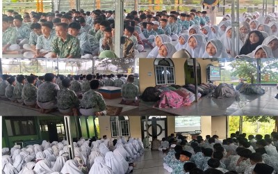 Diawali Sholat Dhuha, Siswa dan Guru MTsN Tarakan Ikuti Dzikir dan Doa Bersama via Zoom