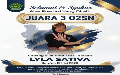 Banggakan Madrasah, Lyla Sativa Raih Podium O2SN Tingkat Kota Tarakan